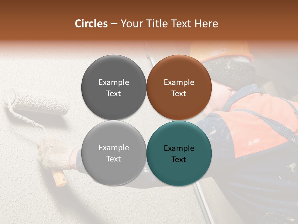 A Man Is Painting A Wall With A Paint Roller PowerPoint Template