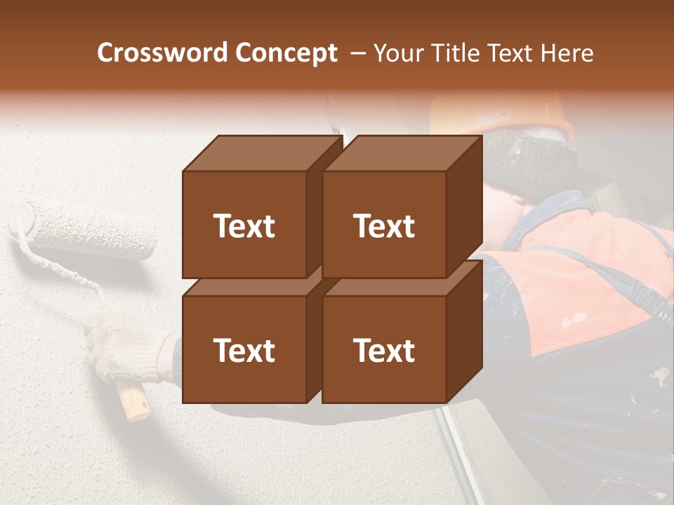 A Man Is Painting A Wall With A Paint Roller PowerPoint Template