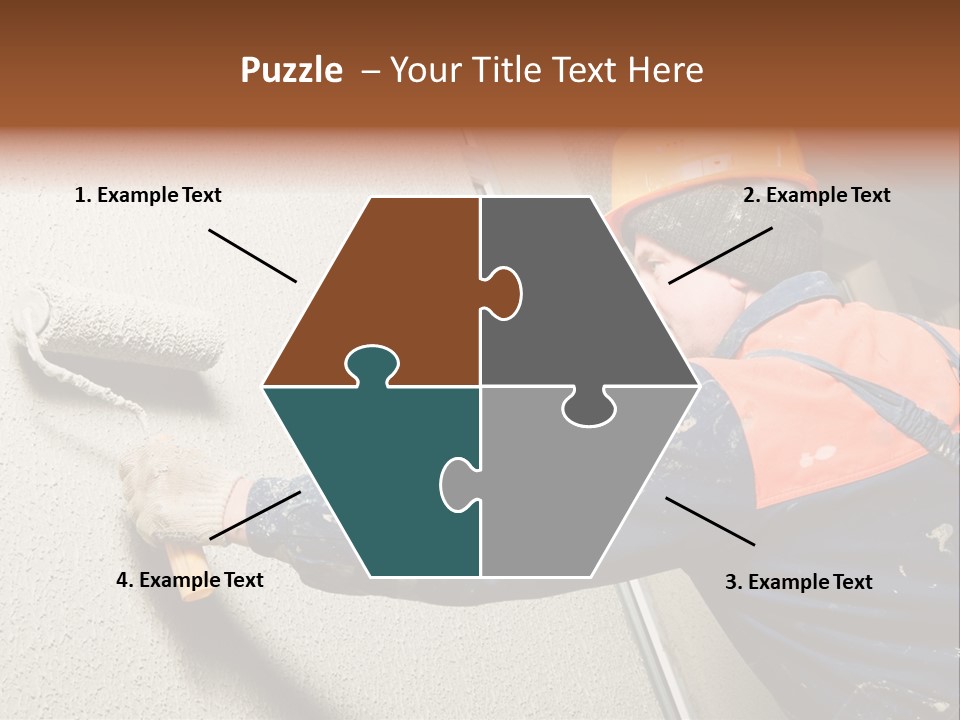 A Man Is Painting A Wall With A Paint Roller PowerPoint Template