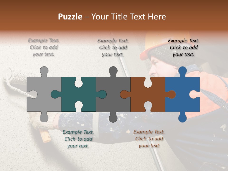 A Man Is Painting A Wall With A Paint Roller PowerPoint Template