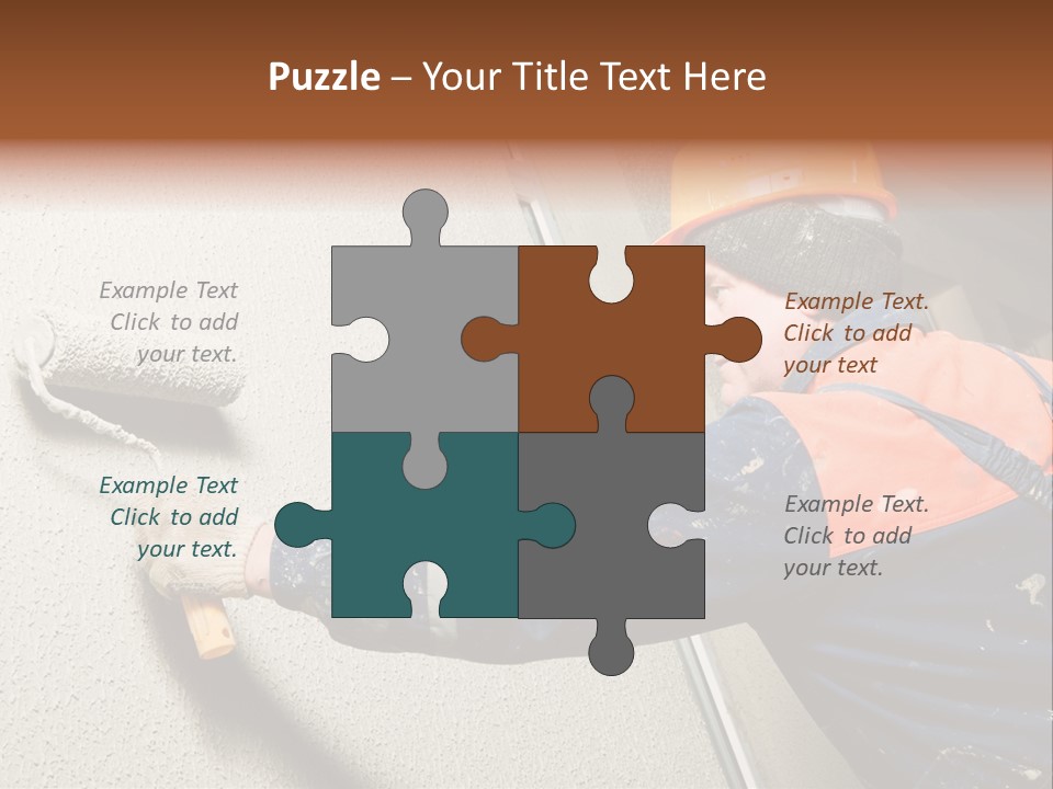 A Man Is Painting A Wall With A Paint Roller PowerPoint Template