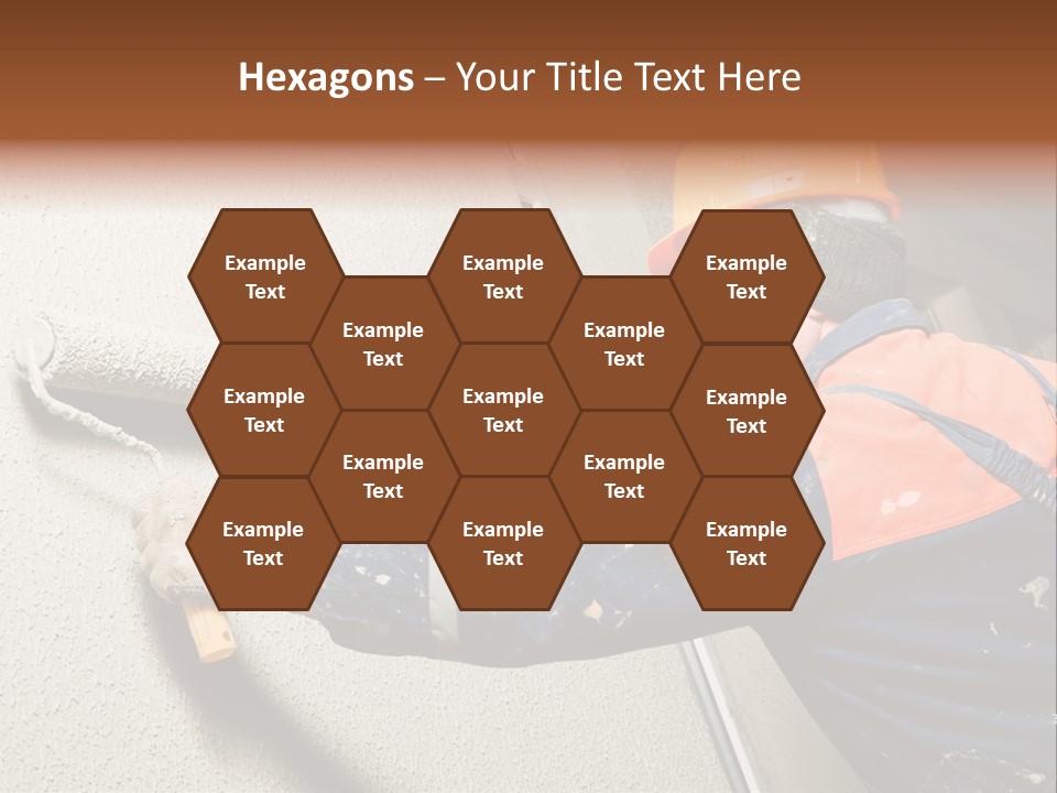 A Man Is Painting A Wall With A Paint Roller PowerPoint Template