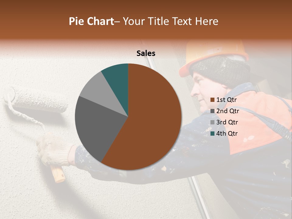 A Man Is Painting A Wall With A Paint Roller PowerPoint Template