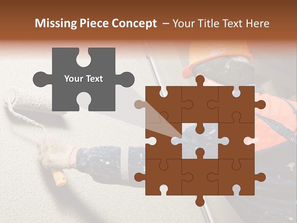 A Man Is Painting A Wall With A Paint Roller PowerPoint Template