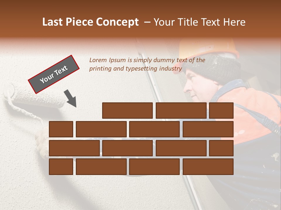 A Man Is Painting A Wall With A Paint Roller PowerPoint Template