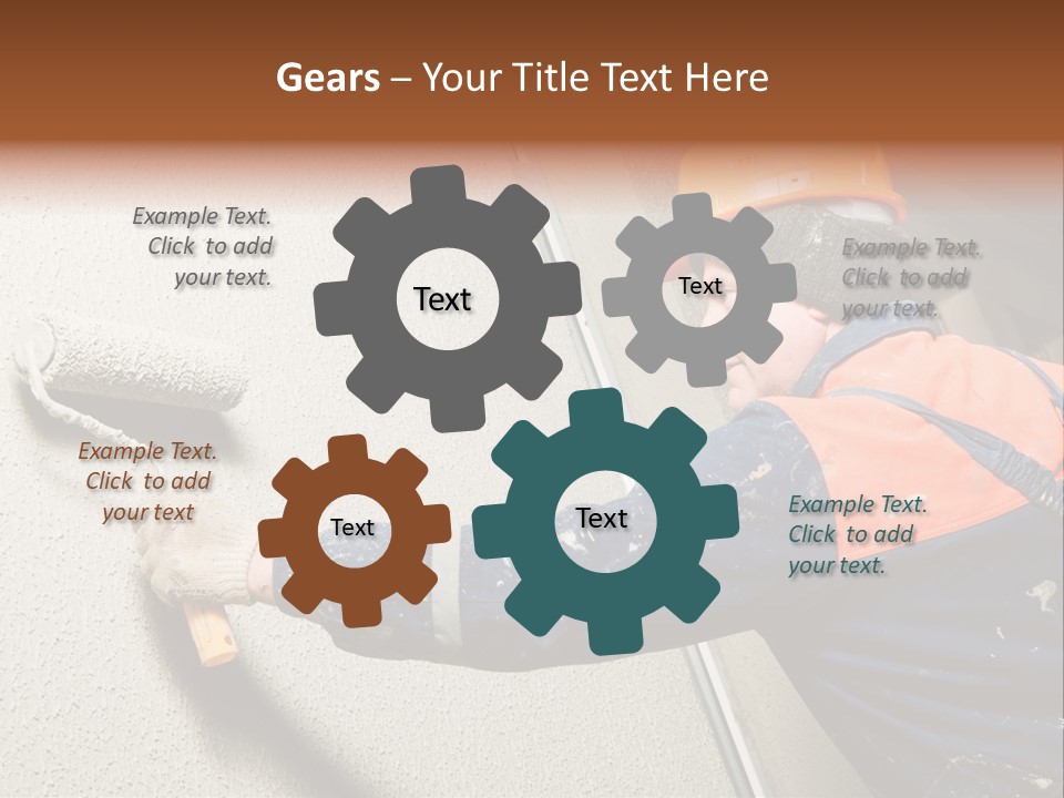 A Man Is Painting A Wall With A Paint Roller PowerPoint Template