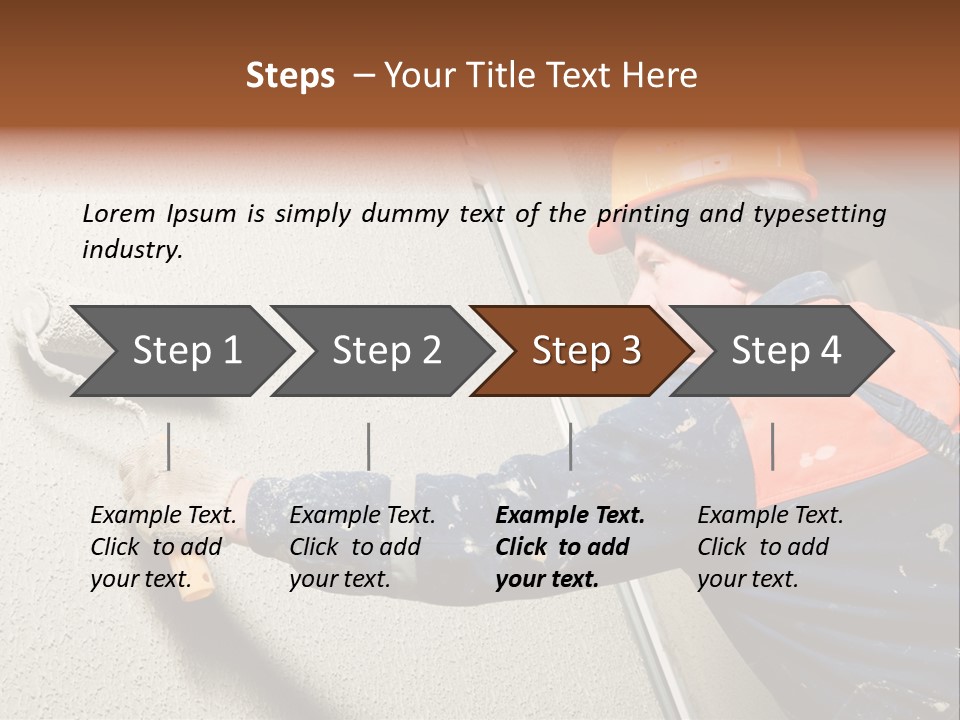 A Man Is Painting A Wall With A Paint Roller PowerPoint Template