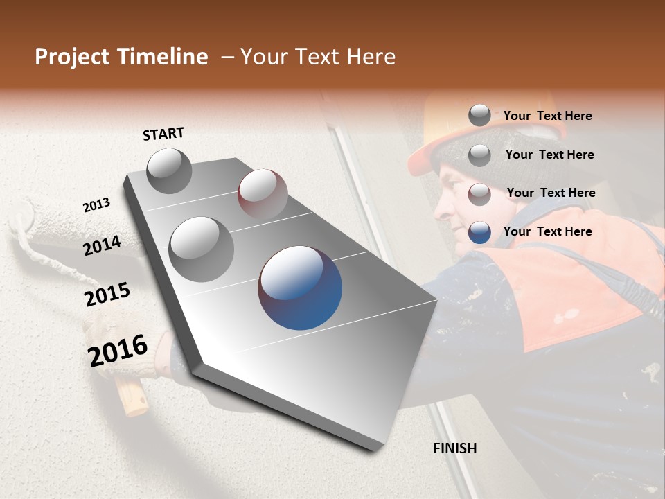 A Man Is Painting A Wall With A Paint Roller PowerPoint Template