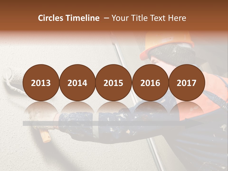 A Man Is Painting A Wall With A Paint Roller PowerPoint Template