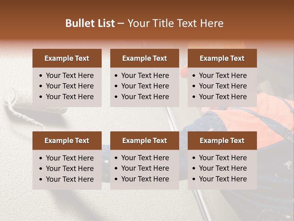 A Man Is Painting A Wall With A Paint Roller PowerPoint Template