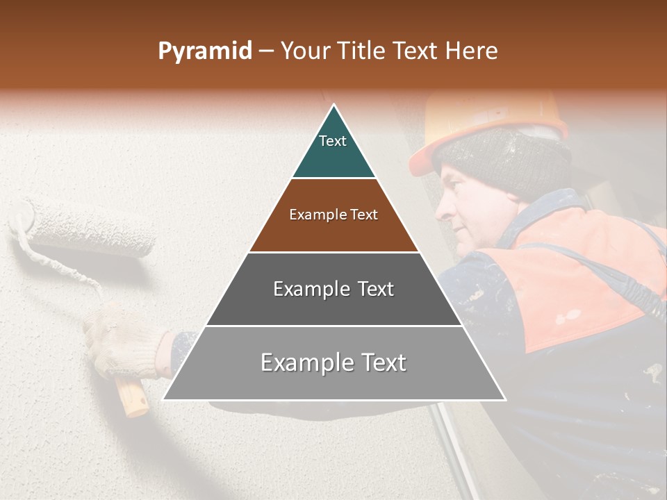 A Man Is Painting A Wall With A Paint Roller PowerPoint Template