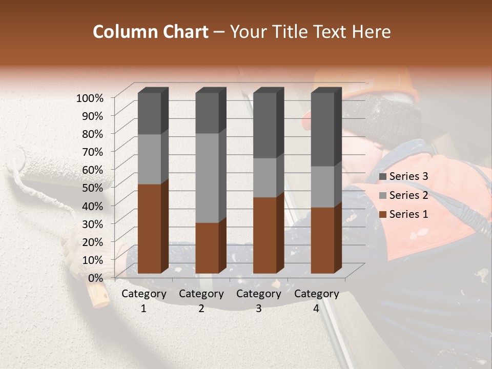 A Man Is Painting A Wall With A Paint Roller PowerPoint Template