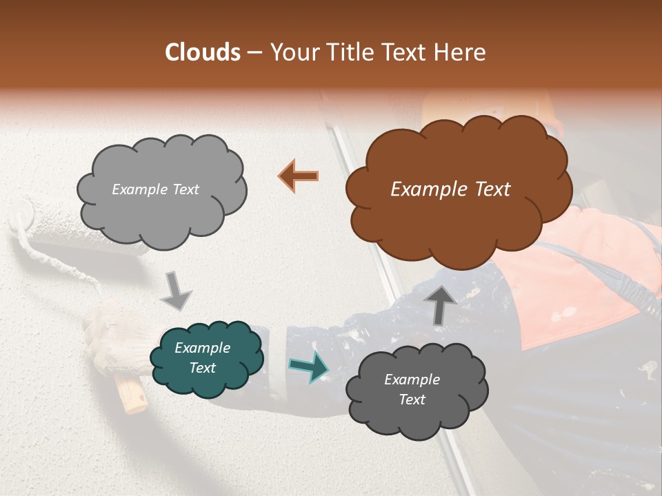 A Man Is Painting A Wall With A Paint Roller PowerPoint Template