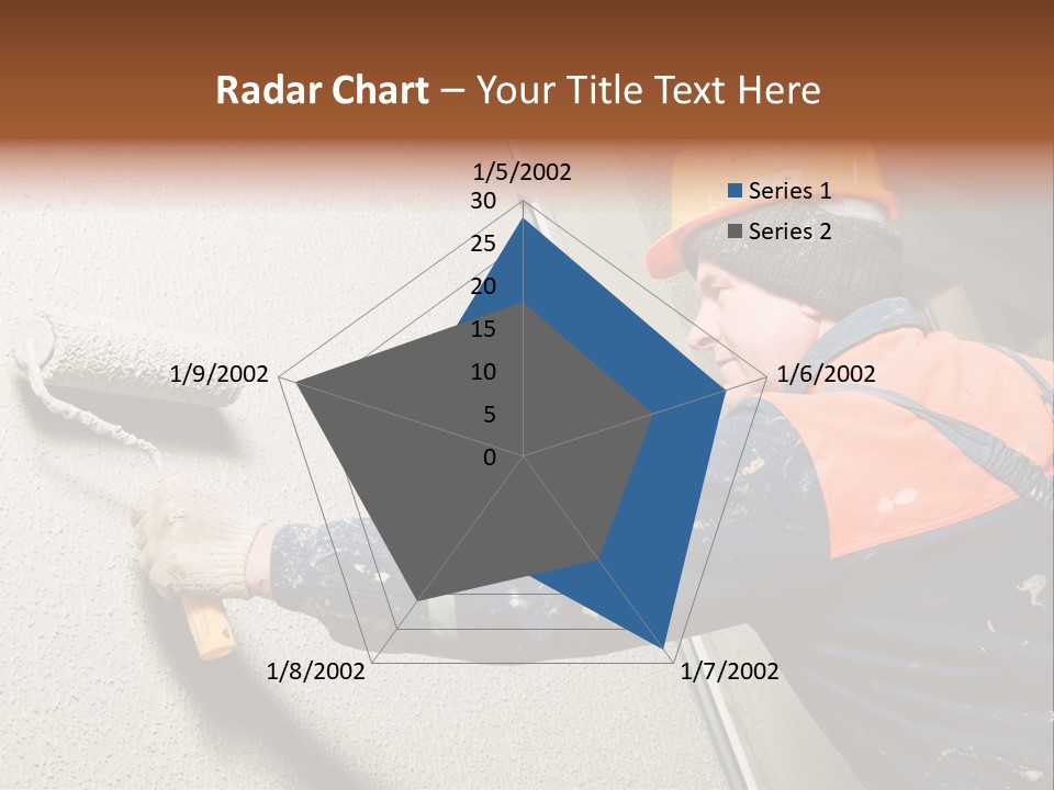 A Man Is Painting A Wall With A Paint Roller PowerPoint Template