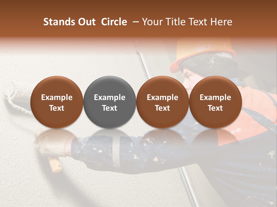 A Man Is Painting A Wall With A Paint Roller PowerPoint Template