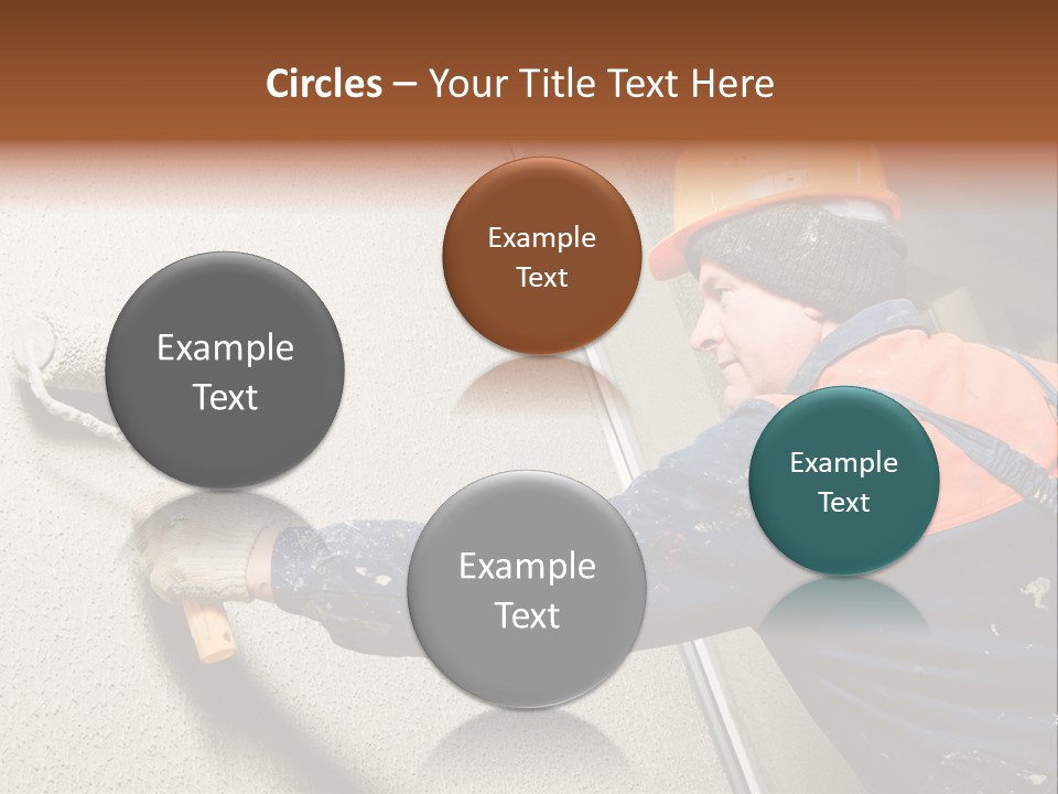 A Man Is Painting A Wall With A Paint Roller PowerPoint Template