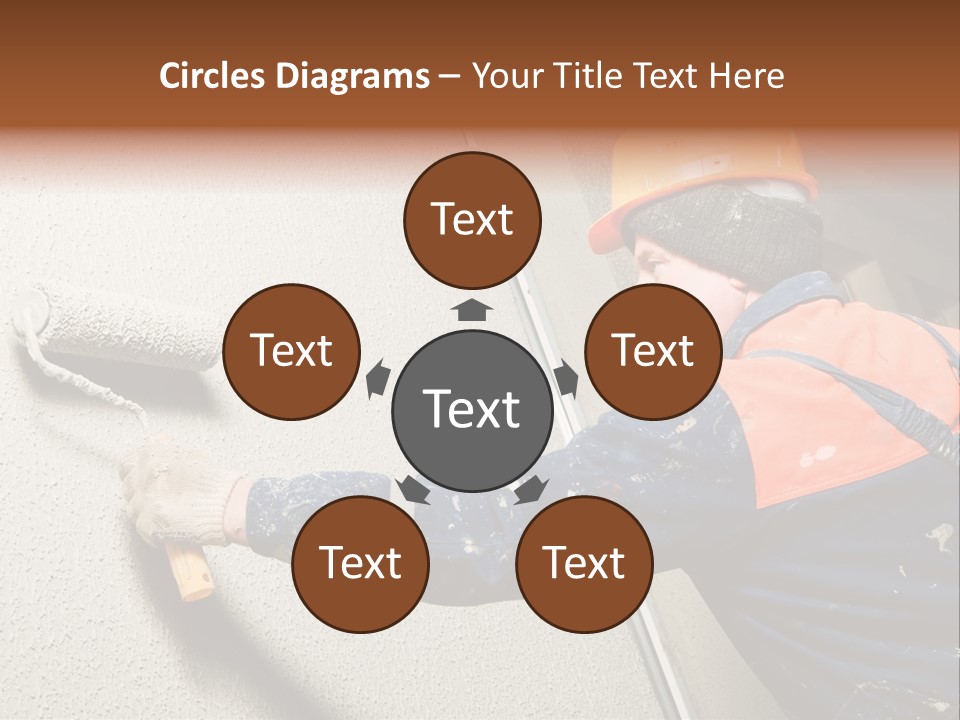 A Man Is Painting A Wall With A Paint Roller PowerPoint Template