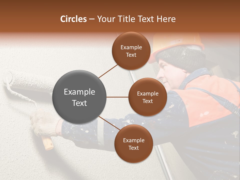 A Man Is Painting A Wall With A Paint Roller PowerPoint Template