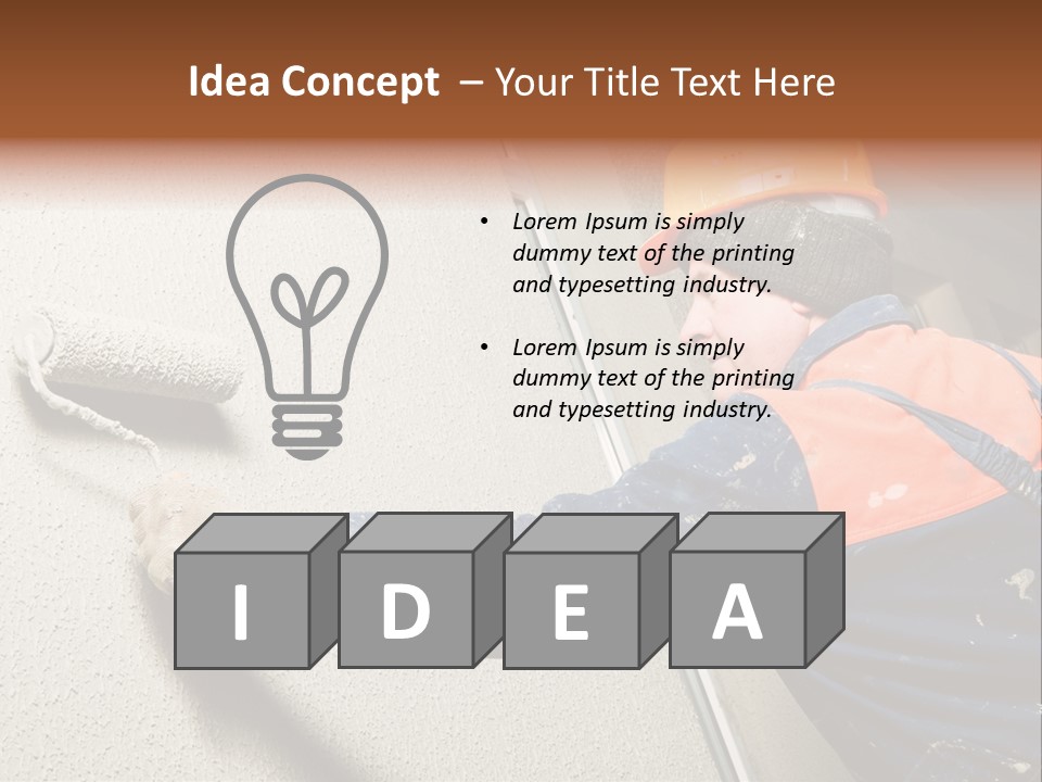 A Man Is Painting A Wall With A Paint Roller PowerPoint Template