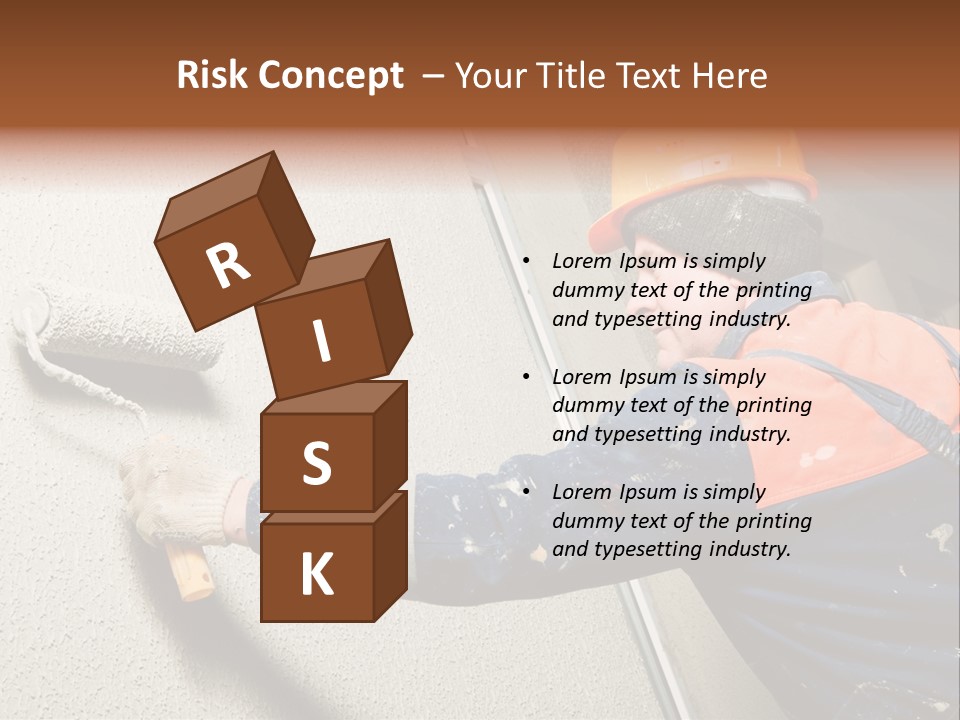 A Man Is Painting A Wall With A Paint Roller PowerPoint Template