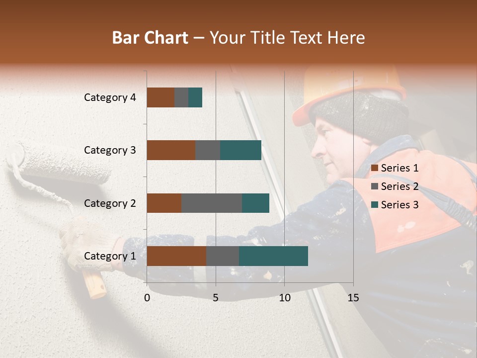 A Man Is Painting A Wall With A Paint Roller PowerPoint Template