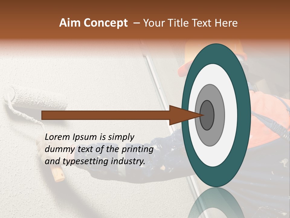 A Man Is Painting A Wall With A Paint Roller PowerPoint Template