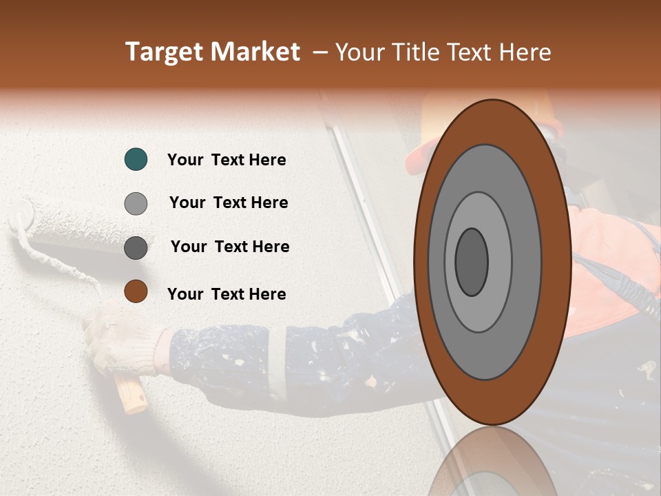 A Man Is Painting A Wall With A Paint Roller PowerPoint Template