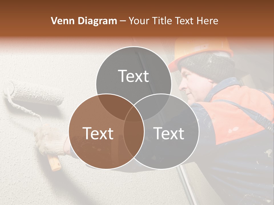 A Man Is Painting A Wall With A Paint Roller PowerPoint Template