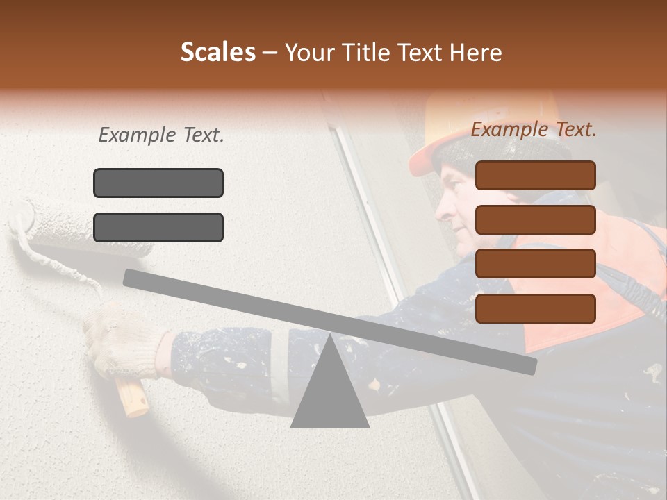 A Man Is Painting A Wall With A Paint Roller PowerPoint Template