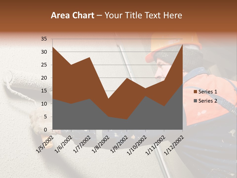 A Man Is Painting A Wall With A Paint Roller PowerPoint Template