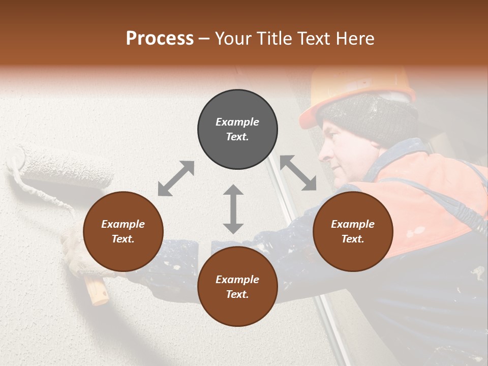 A Man Is Painting A Wall With A Paint Roller PowerPoint Template