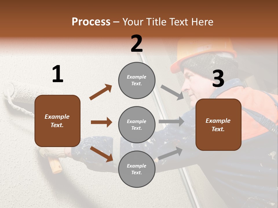 A Man Is Painting A Wall With A Paint Roller PowerPoint Template