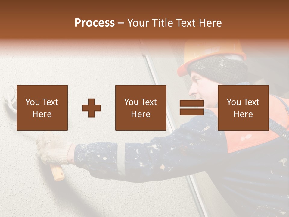 A Man Is Painting A Wall With A Paint Roller PowerPoint Template