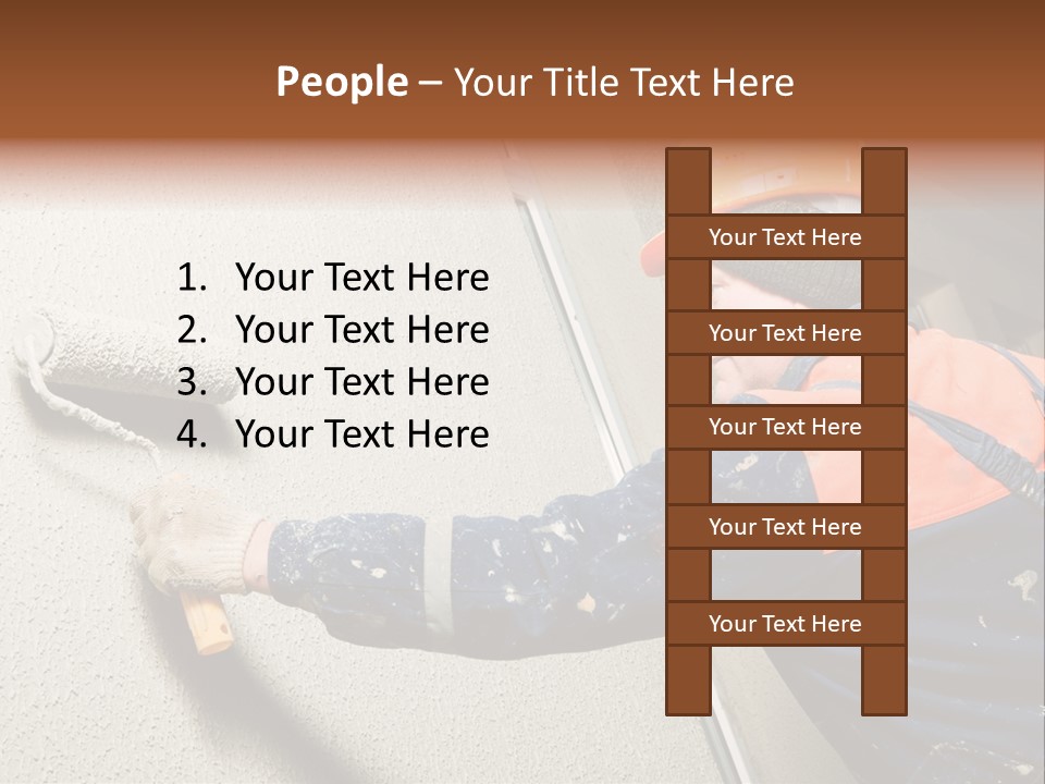 A Man Is Painting A Wall With A Paint Roller PowerPoint Template