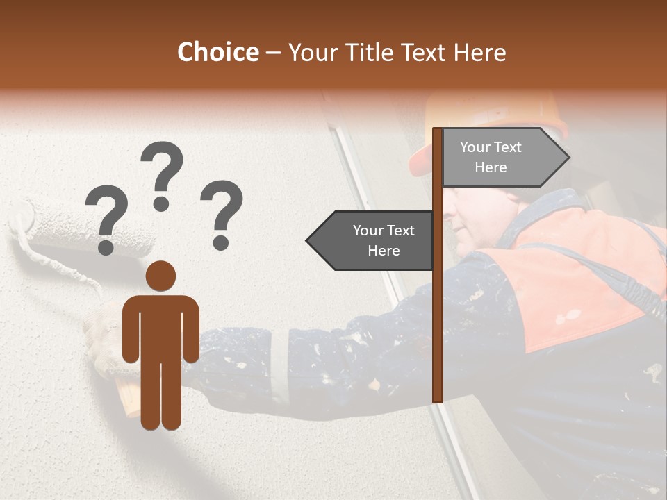 A Man Is Painting A Wall With A Paint Roller PowerPoint Template