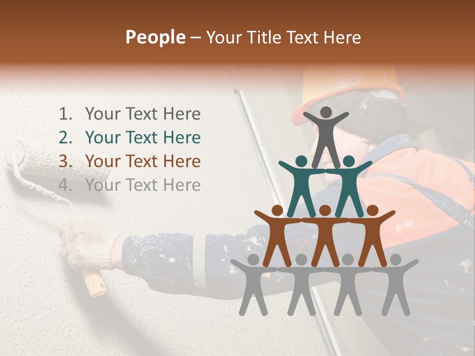 A Man Is Painting A Wall With A Paint Roller PowerPoint Template