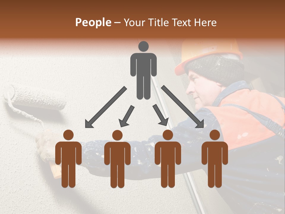 A Man Is Painting A Wall With A Paint Roller PowerPoint Template