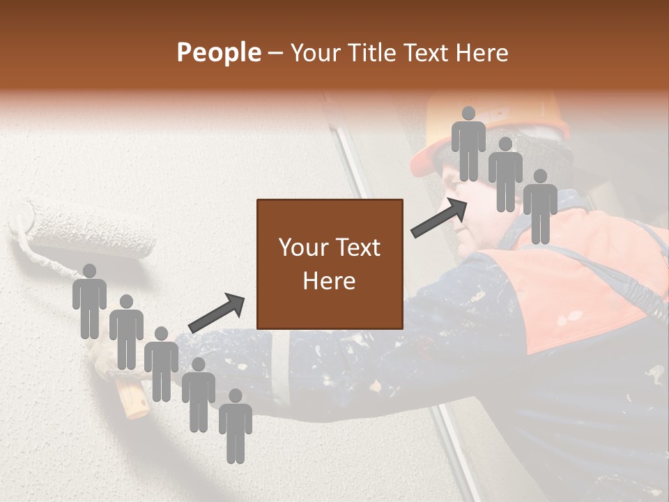 A Man Is Painting A Wall With A Paint Roller PowerPoint Template