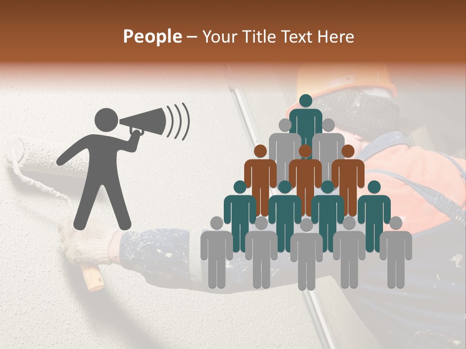 A Man Is Painting A Wall With A Paint Roller PowerPoint Template