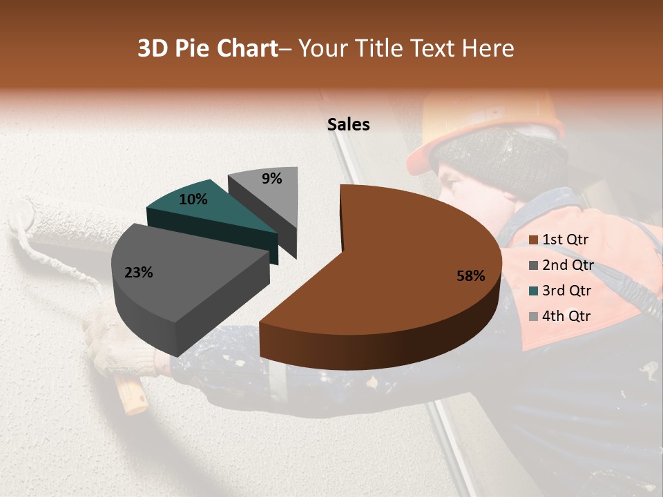 A Man Is Painting A Wall With A Paint Roller PowerPoint Template