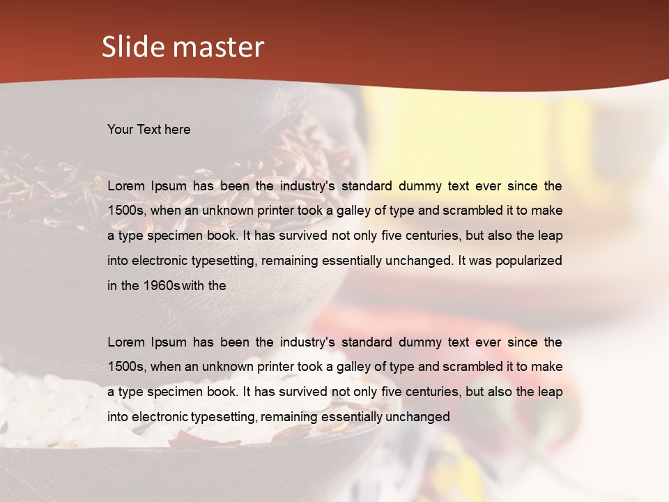 Vegetarian Dietary Basmati PowerPoint Template