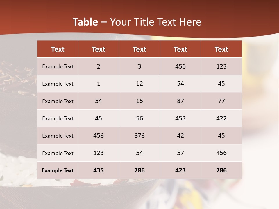 Vegetarian Dietary Basmati PowerPoint Template