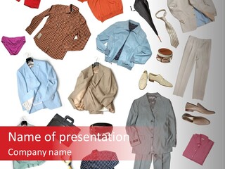 A Bunch Of Clothes That Are On A Table PowerPoint Template