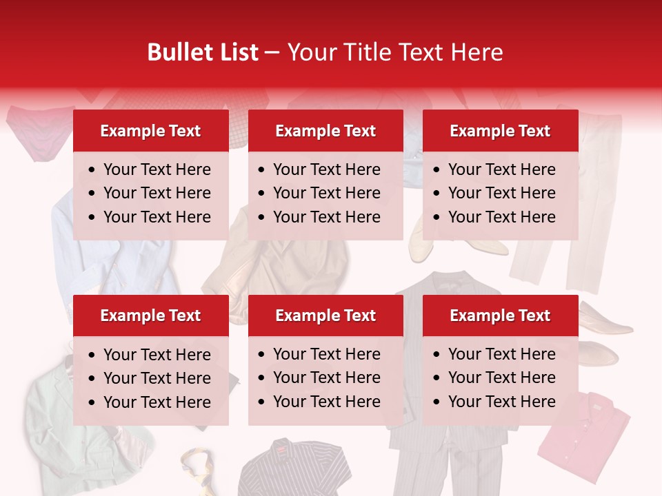 A Bunch Of Clothes That Are On A Table PowerPoint Template