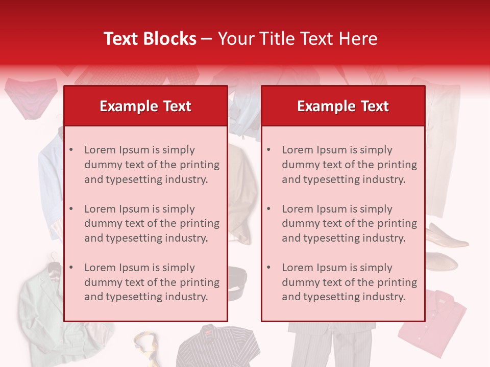 A Bunch Of Clothes That Are On A Table PowerPoint Template