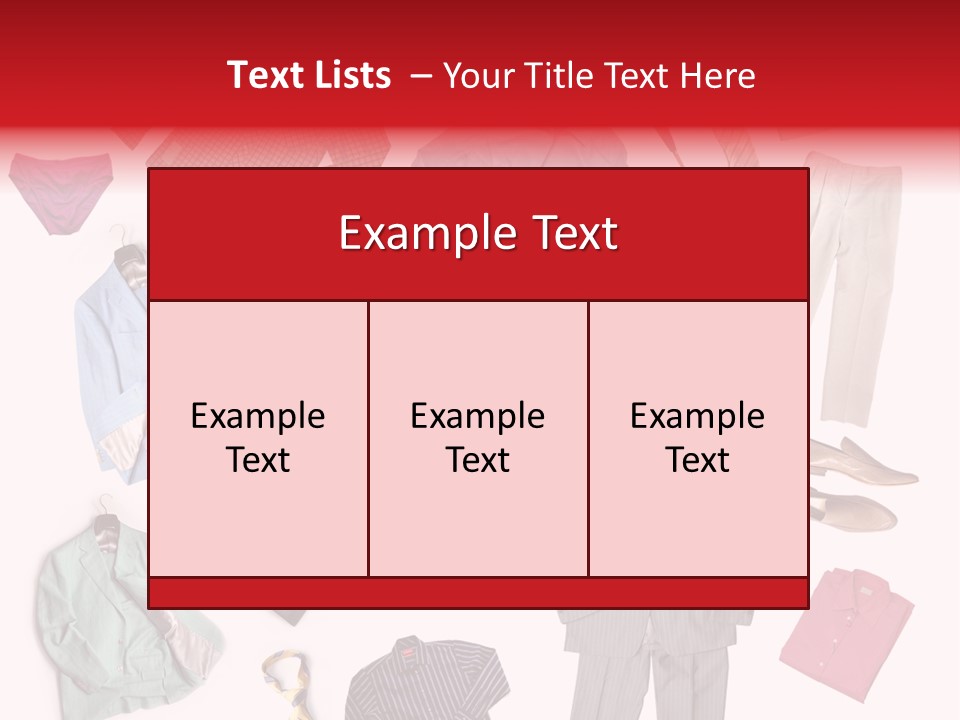 A Bunch Of Clothes That Are On A Table PowerPoint Template