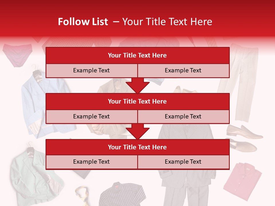 A Bunch Of Clothes That Are On A Table PowerPoint Template