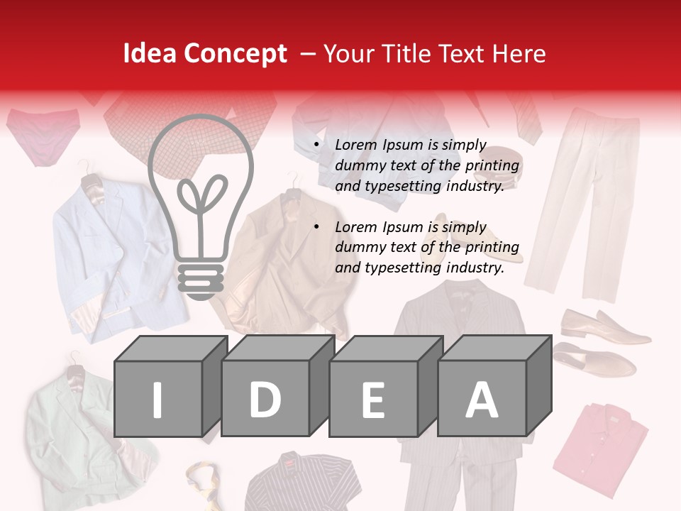 A Bunch Of Clothes That Are On A Table PowerPoint Template