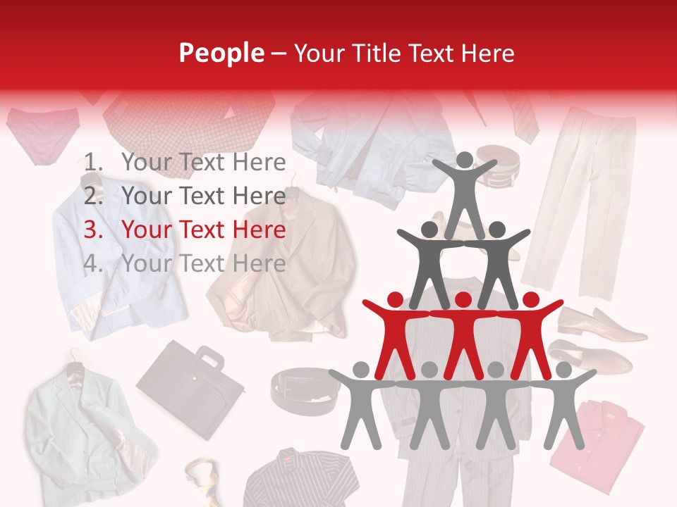 A Bunch Of Clothes That Are On A Table PowerPoint Template