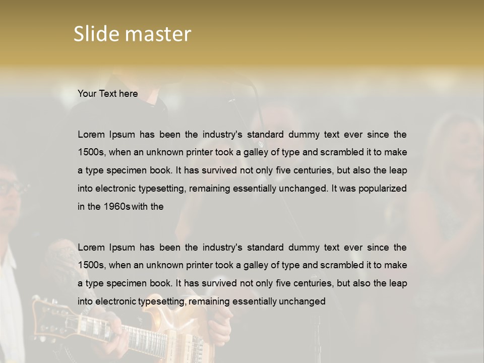 A Man Singing Into A Microphone While Holding A Guitar PowerPoint Template